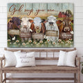 God Say You Are Cow Canvas Wall Art - Christian Canvas Wall Decor - Bible Verse Wall Art Canvas - Farmer Gift