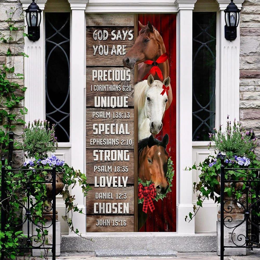 God Says You Are Horses 2 Door Cover, Christian Door Decor, Door Christian Church, Christian Door Plaques