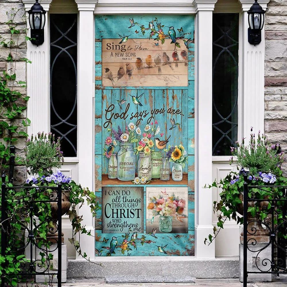 God Says You Are Hummingbird Door Cover, Christian Door Decor, Door Christian Church, Christian Door Plaques