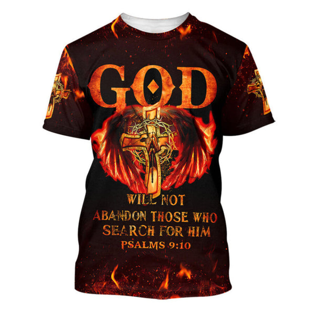 FUNSTUFFPRINT God Will Not Abandon Those Who Search For Him Christian 3D T-shirt