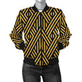 FUNSTUFFPRINT Gold Glitter Pattern Print Women Casual 3D Bomber Jacket