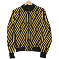 FUNSTUFFPRINT Gold Glitter Pattern Print Women Casual Bomber Jacket