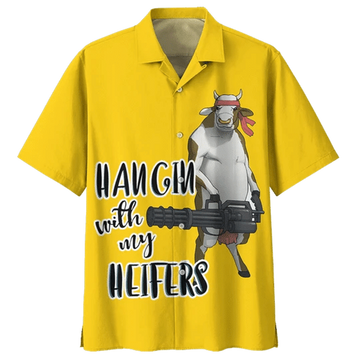Gold Cow Watercolor Design Hawaiian Shirt