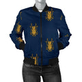 FUNSTUFFPRINT Golden Bug Pattern Print Women Casual 3D Bomber Jacket