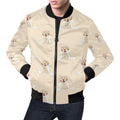 FUNSTUFFPRINT Golden Retriever Pattern Print Mens 3D Bomber Jacket