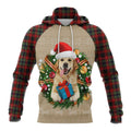 FUNSTUFFPRINT 3D Golden Retriever Christmas Awesome All Over 3D Hoodie and Zip Hoodie