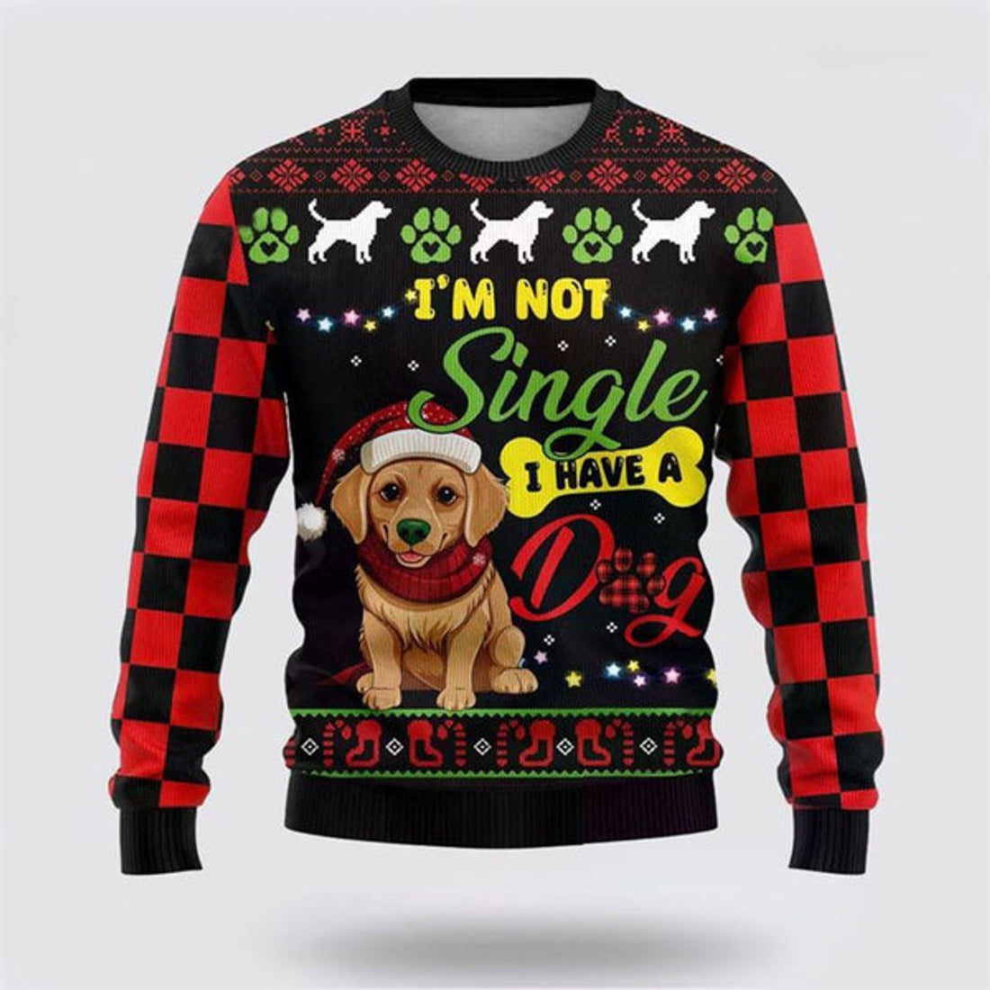 FUNSTUFFPRINT Golden Retriever Dog Ugly Christmas Sweater For Men And Women, Gift For Christmas, Best Winter Christmas Outfit Ugly Sweater