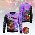 FUNSTUFFPRINT Golden Retriever Hologram Color Ugly Christmas Sweater, Christmas Sweater, Ugly Sweater, Funny Xmas Sweaters Ugly Sweater