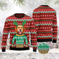FUNSTUFFPRINT Golden Retriever Reindeer Ugly Christmas Sweater, Christmas Sweater, Ugly Sweater, Funny Xmas Sweaters Ugly Sweater
