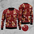 FUNSTUFFPRINT Golden Retriever Xmas Ugly Christmas Sweater, Christmas Sweater, Ugly Sweater, Funny Xmas Sweaters Ugly Sweater