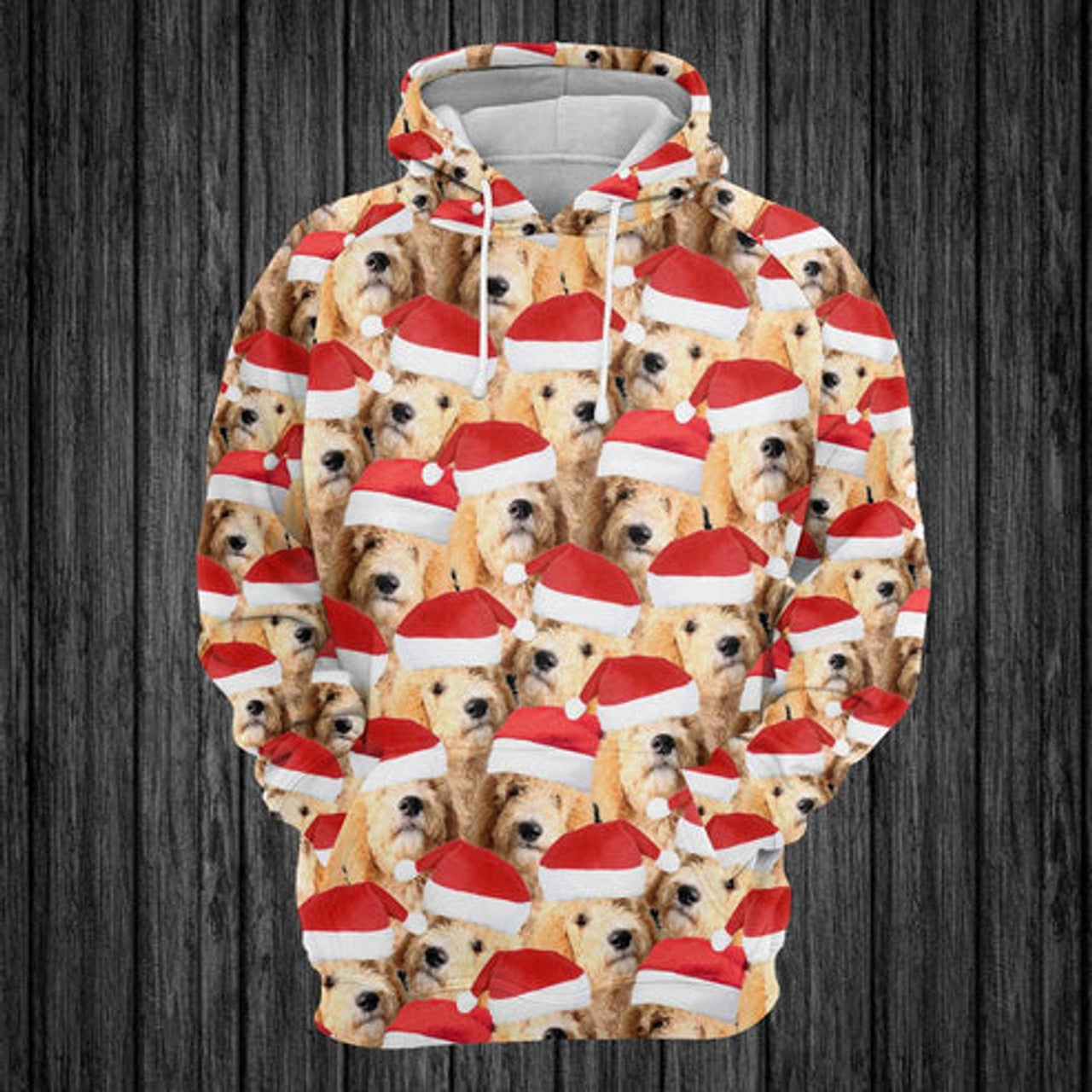 FUNSTUFFPRINT 3D Goldendoodle Christmas Group All Over 3D Hoodie and Zip Hoodie