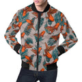 FUNSTUFFPRINT Goldfish Leaf Pattern Print Men's 3D Bomber Jacket