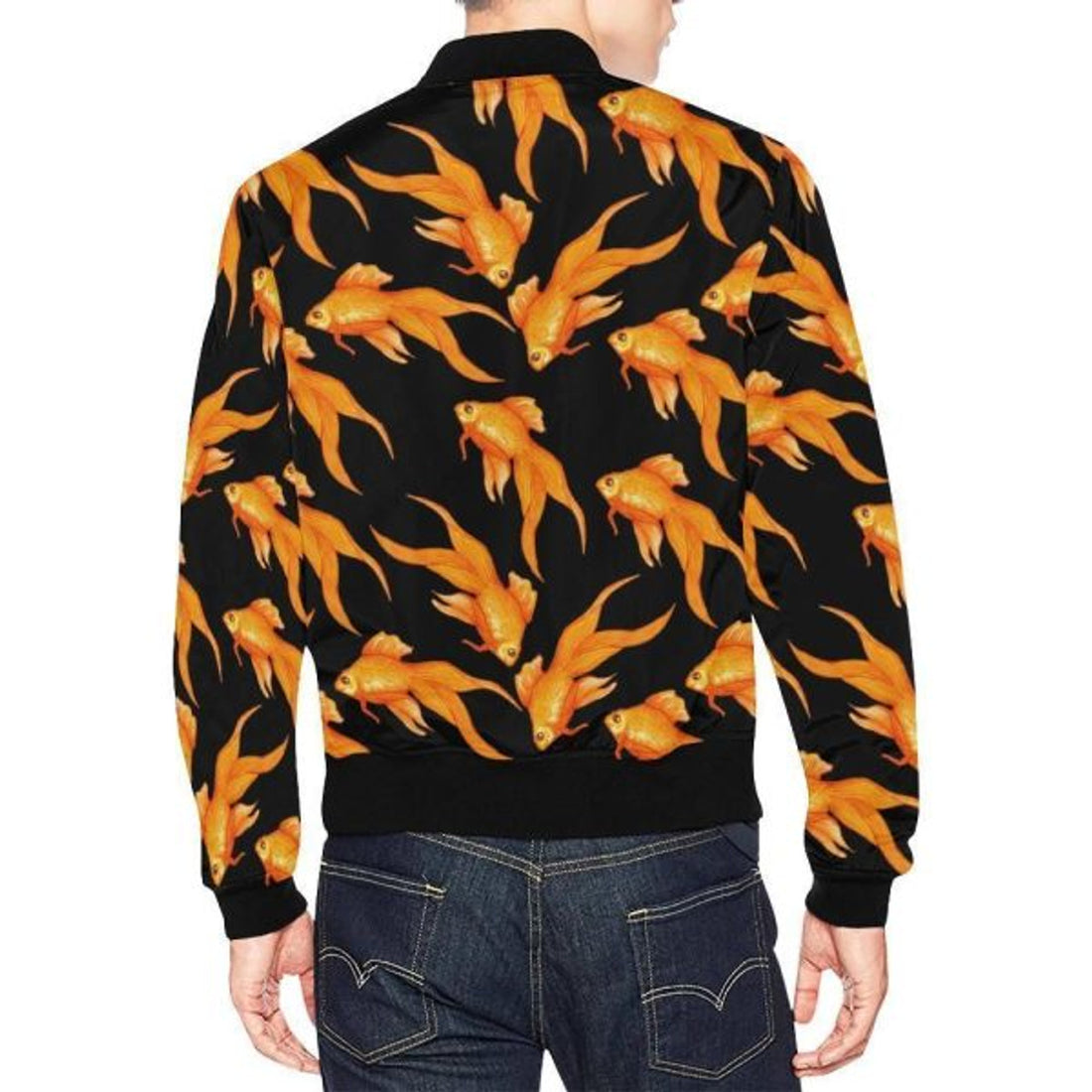 FUNSTUFFPRINT Goldfish Print Pattern Men's 3D Bomber Jacket