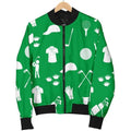 FUNSTUFFPRINT Golf Green Pattern Print Women Casual Bomber Jacket