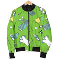 FUNSTUFFPRINT Golf Green Print Pattern Women Casual Bomber Jacket