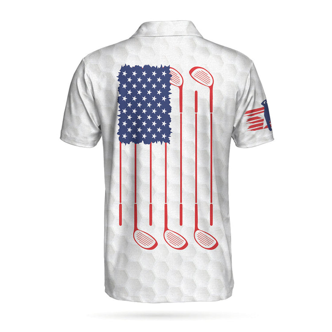 Golf American Flag Polo Shirt, Patriot White Golf Pattern Wet Paint Skull Polo Shirt, Patriotic Golf Shirt For Men