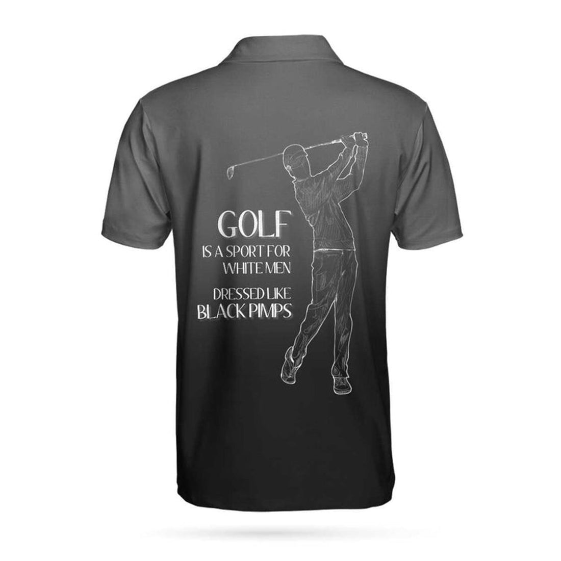 Golf Black Pimps Polo Shirt For Men, Funny White Men Golfing Polo Shirt