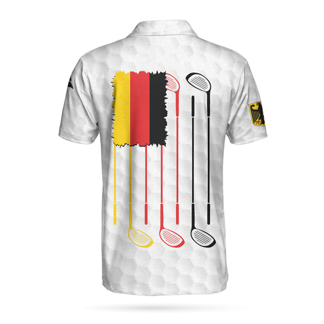 Golf Germany Flag Polo Shirt, White Golf Pattern Polo Shirt, German Golf Shirt For Men