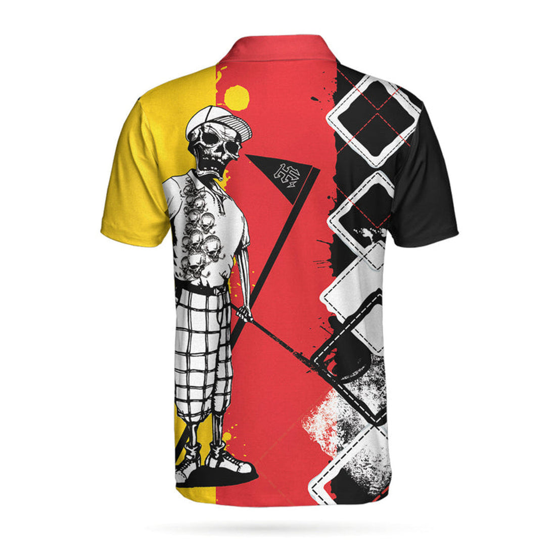 Golf I Like It Rough German Flag Polo Shirt, White Argyle Pattern Skeleton Golfing Polo Shirt, Funny Golf Shirt For Men
