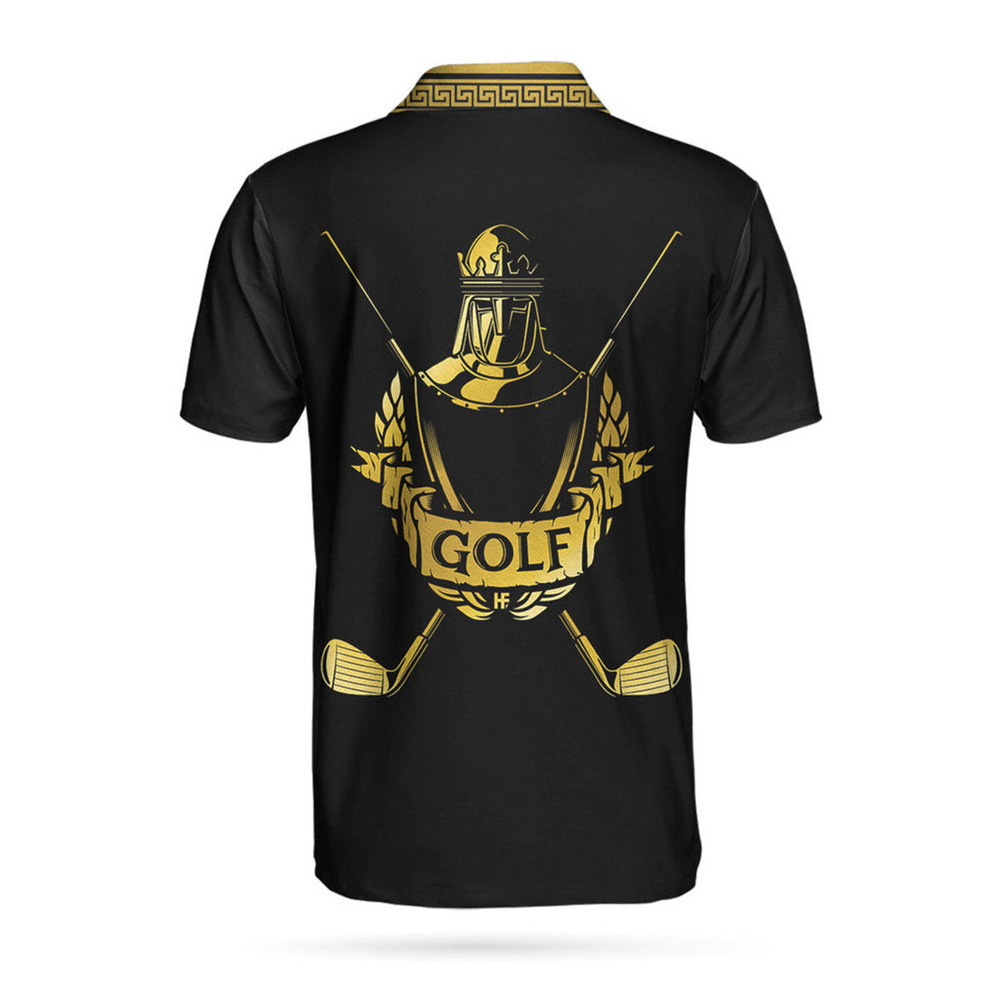 Golf Crusader King Polo Shirt For Golf, Luxury Baroque Pattern Lion Polo Shirt, Best Golf Shirt For Men