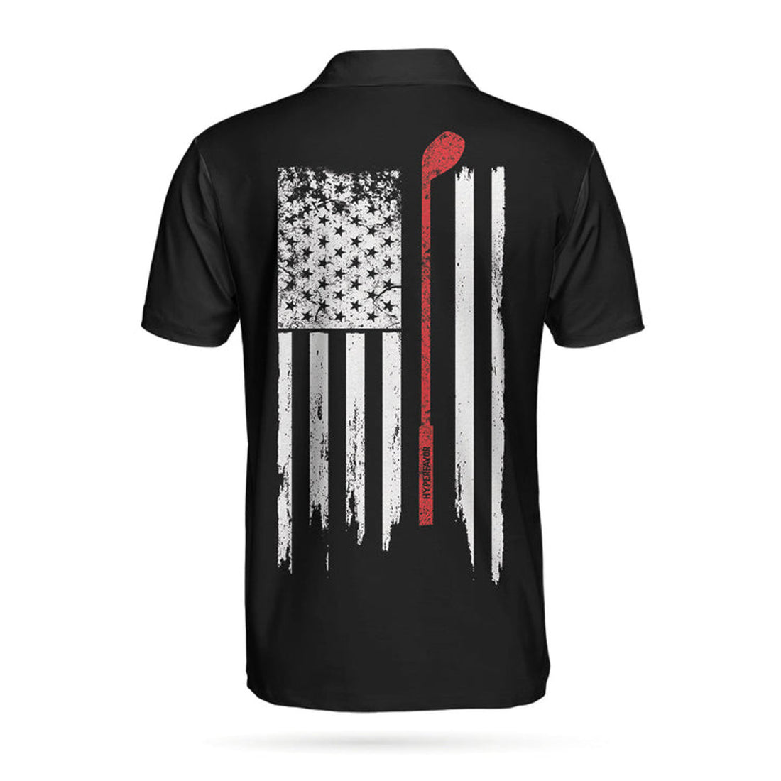 Golf Nation Short Sleeve Golf Polo Shirt, Black And White American Flag Polo Shirt, Golf Team Shirt