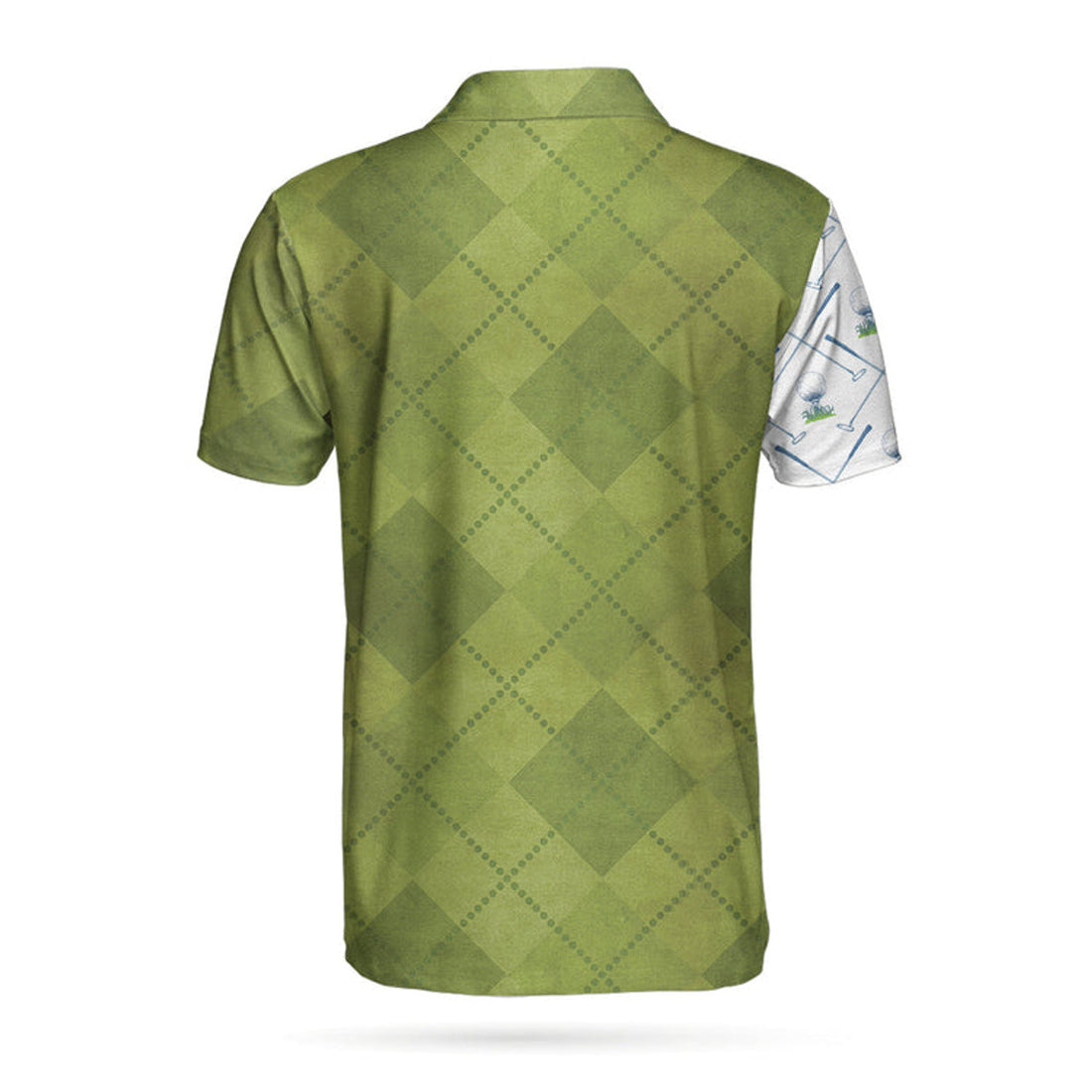 Golf Pattern Green And White Polo Shirt, Golf Club Argyle Pattern Skull Polo Shirt, Best Golf Shirt For Men