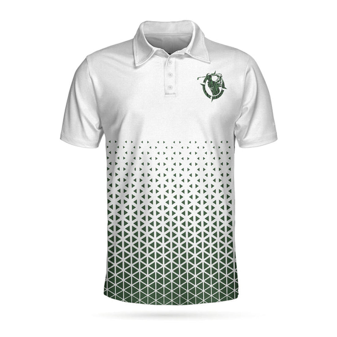 Golf Texture Aluminium Short Sleeve Polo Shirt, Triangle Geometric Polo Shirt, Best Golf Shirt For Men