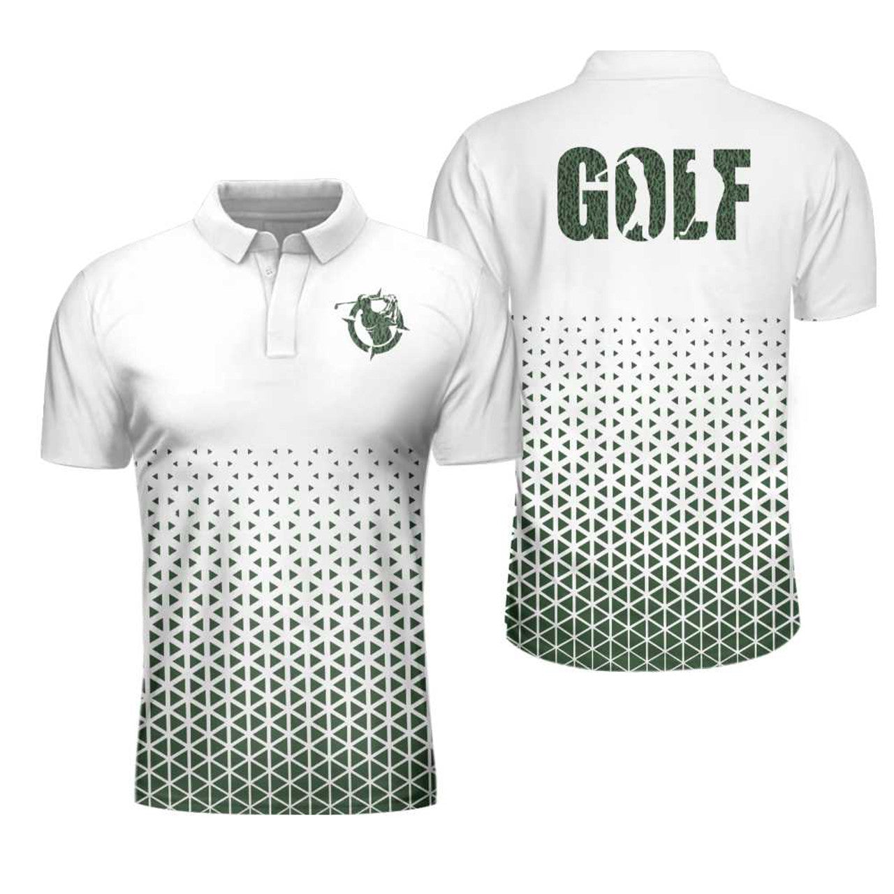 Golf Texture Aluminium Short Sleeve Polo Shirt, Triangle Geometric Polo Shirt, Best Golf Shirt For Men