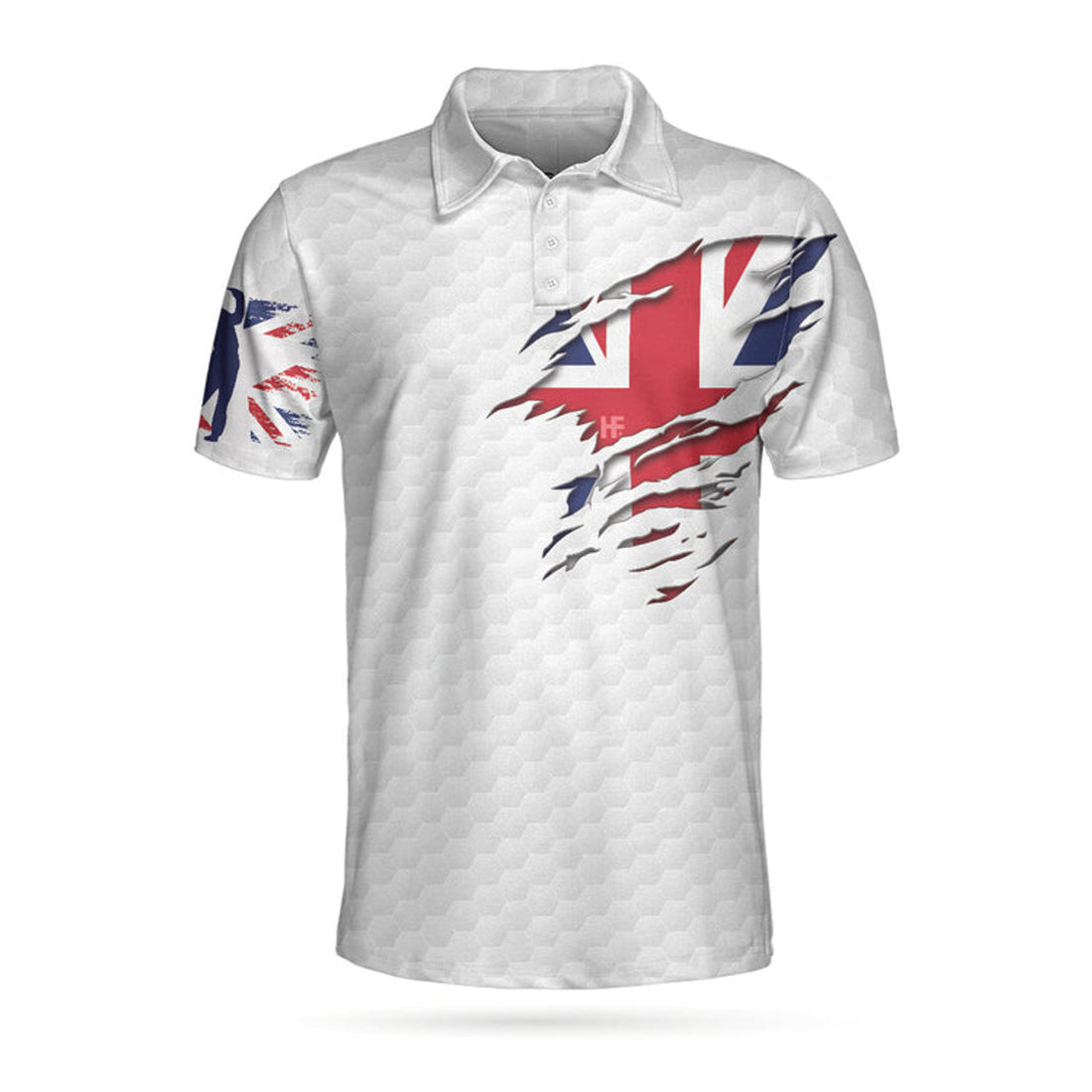 Golf Club United Kingdom Flag Polo Shirt, Great Britain Union Jack Polo Shirt, Uk Golf Shirt For Men