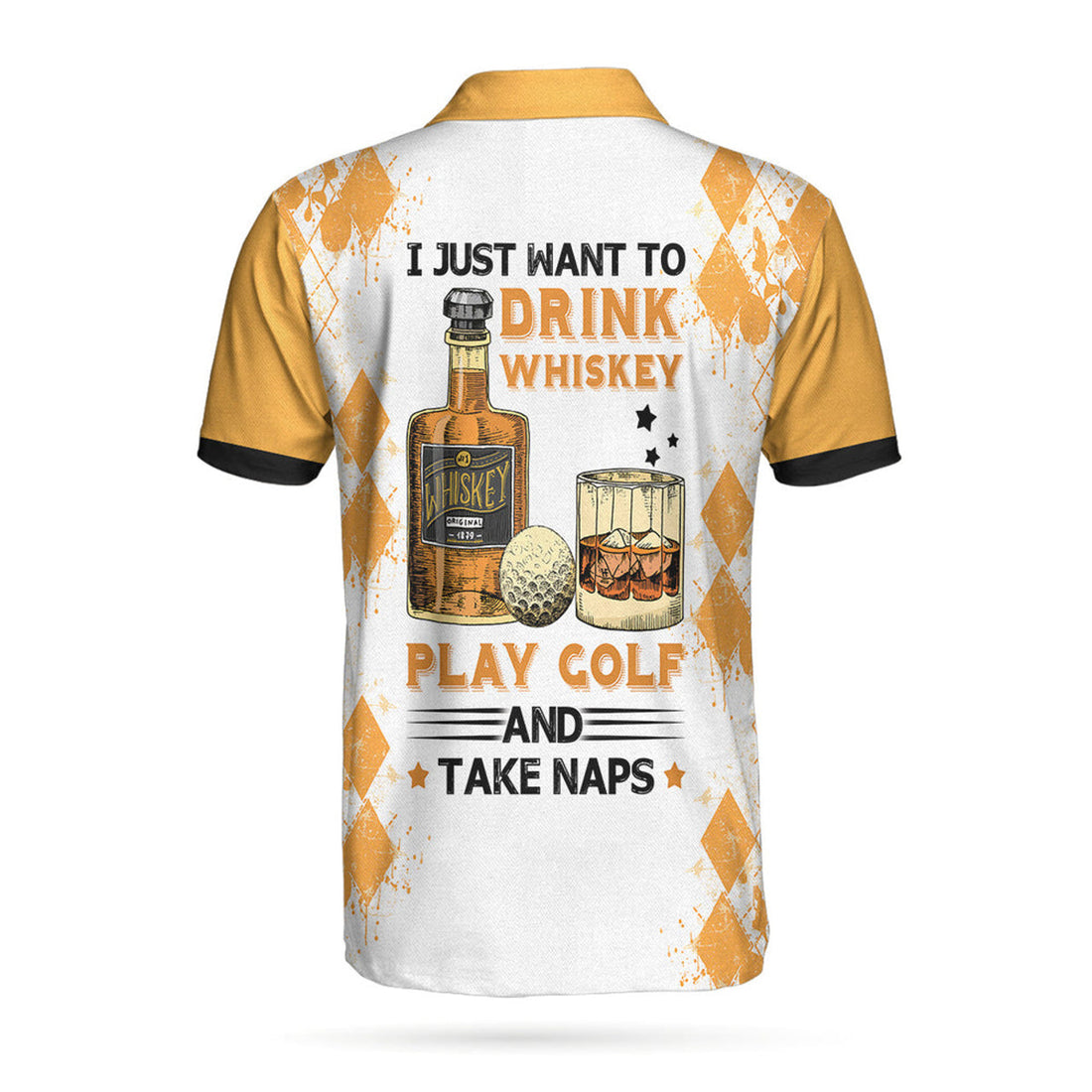 Golf Whisky And Take Naps Short Sleeve Polo Shirt, Argyle Pattern Wine Polo Shirt, Best Golf Shirt For Men