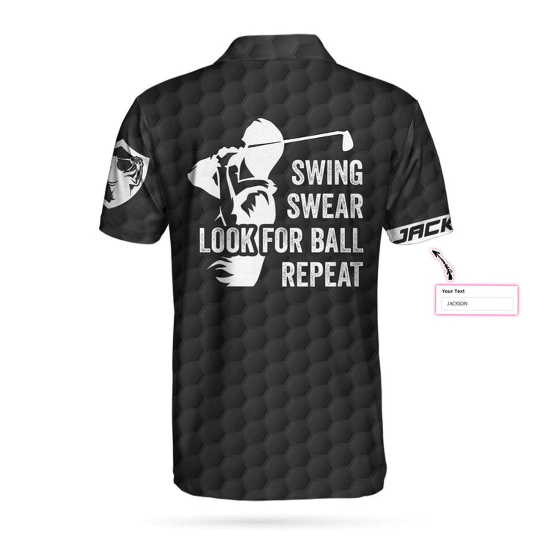 Custom Golfing Instructions Custom Polo Shirt, Personalized Black American Flag Polo Shirt, Cool Golf Shirt For Men