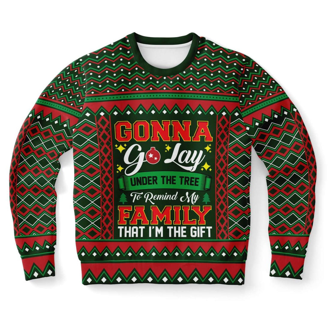 FUNSTUFFPRINT Gonna Go Lay Under The Tree To Remind My Family That I'm A Gift Ugly Christmas Sweater, Christmas Sweater, Ugly Sweater, Funny Xmas Sweaters Ugly Sweater