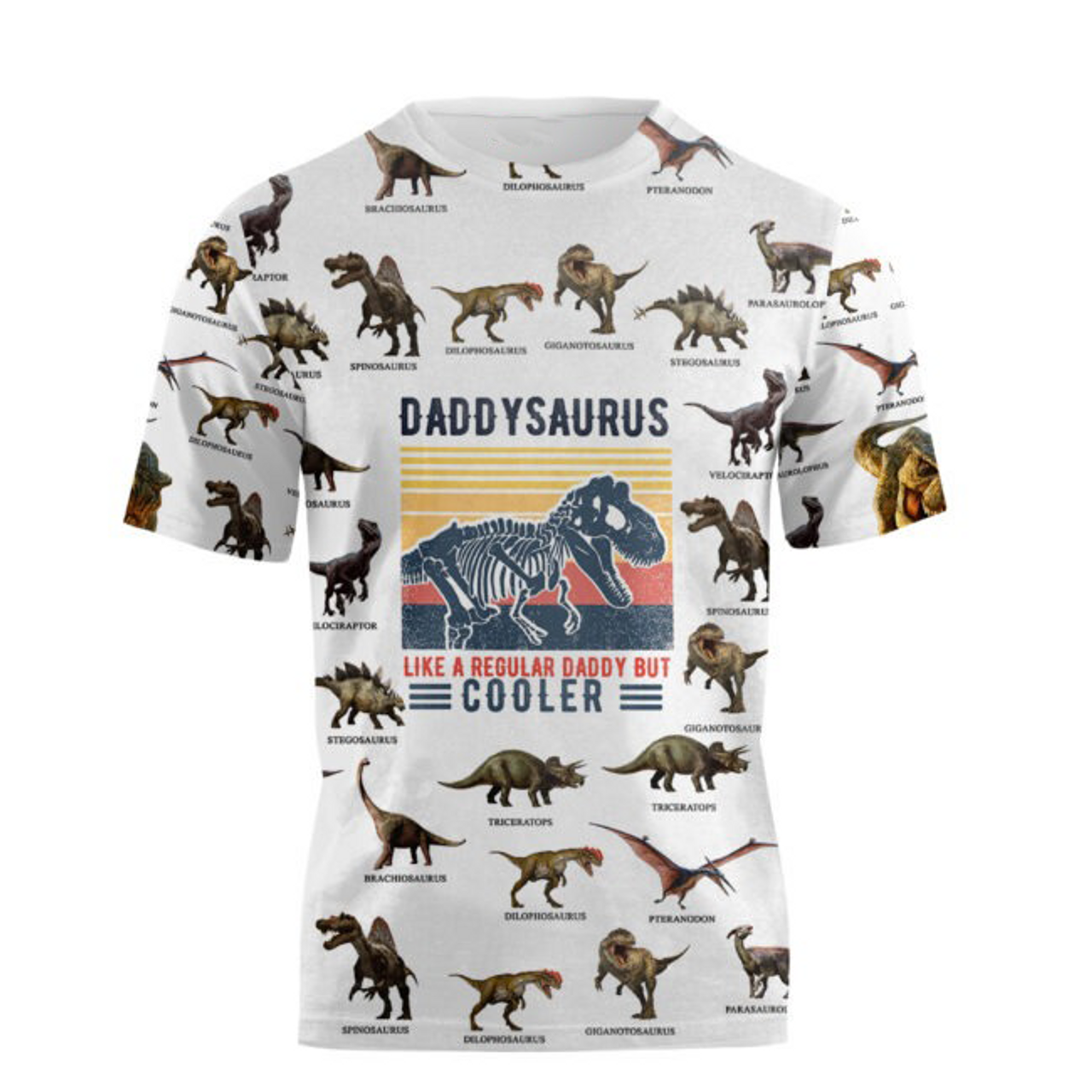 FUNSTUFFPRINT Daddysaurus 3D All Over Printed Shirts Daddy Saurus Sublimation Shirt For Dad Father'S Day 3D Shirts 3D T-shirt