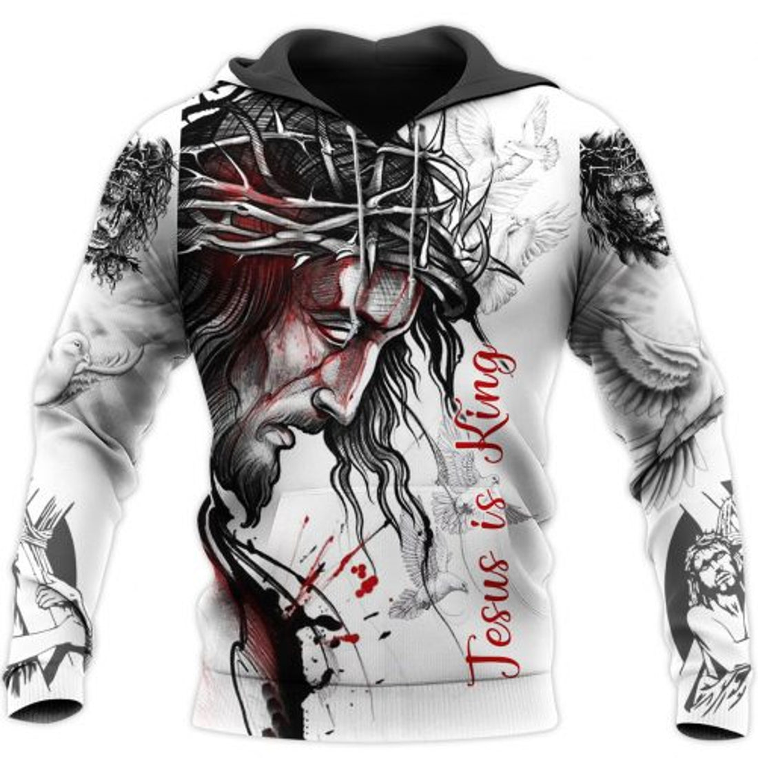 FUNSTUFFPRINT Jesus is King 3D Hoodie and Zip Hoodie