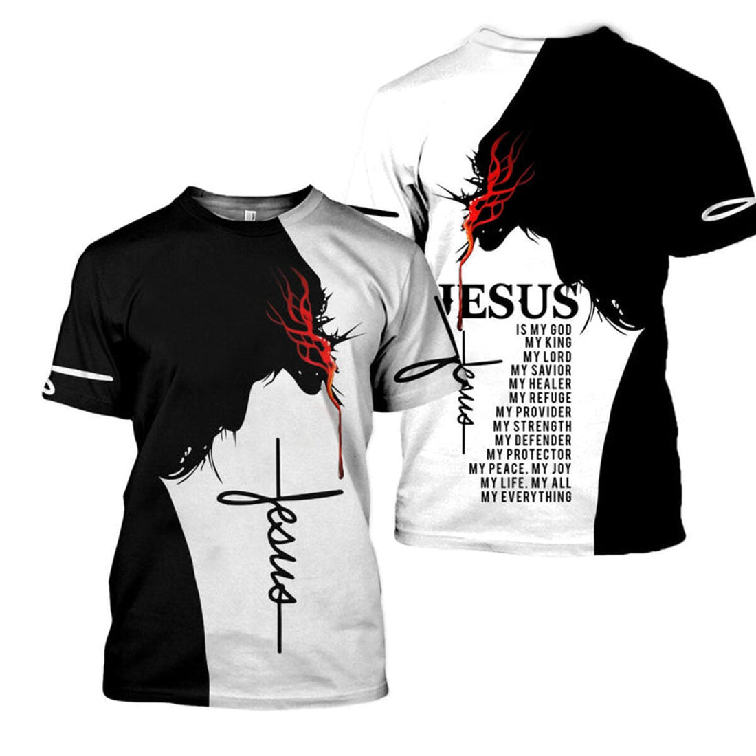 FUNSTUFFPRINT Easter Jesus Shirts 3D All Over Printed Hoodie, Jesus T-Shirt American Christian Jesus Clothing 3D T-shirt