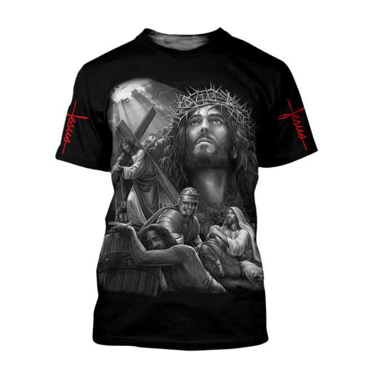 FUNSTUFFPRINT Love Jesus 3D All Over Printed Shirt, Sublimation Jesus T-Shirt, Jesus Hoodie 3D 3D T-shirt