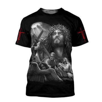 FUNSTUFFPRINT Love Jesus 3D All Over Printed Shirt, Sublimation Jesus T-Shirt, Jesus Hoodie 3D 3D T-shirt