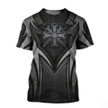 FUNSTUFFPRINT Irish Armor Warrior Chainmail Shirts, 3D All Over Printed St. Patrick's Day Shirt, Armor Shirt 3D T-shirt