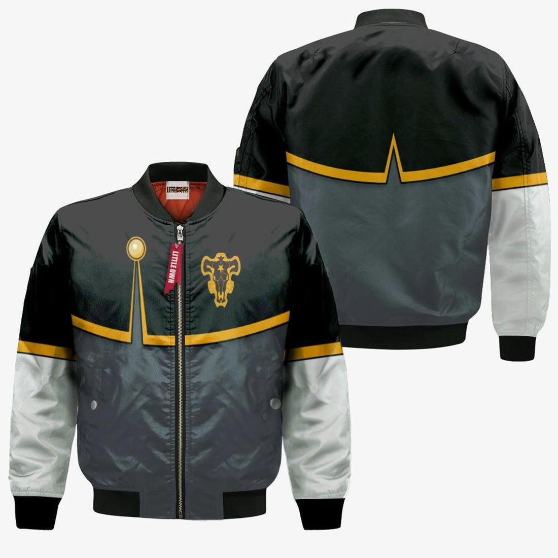 FUNSTUFFPRINT Gordon Agrippa Bomber Jacket Custom Black Clover Cosplay Costumes 3D Bomber Jacket