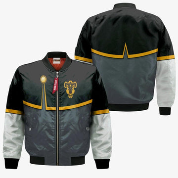 FUNSTUFFPRINT Gordon Agrippa Bomber Jacket Custom Black Clover Cosplay Costumes 3D Bomber Jacket