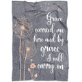 FUNSTUFFPRINT Grace Carried Me Here And By Grace I Will Carry On Fleece Blanket - Christian Blanket - Bible Verse Blanket