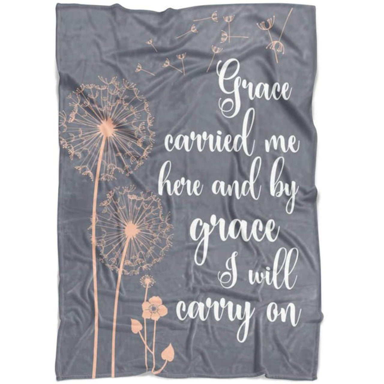 FUNSTUFFPRINT Grace Carried Me Here And By Grace I Will Carry On Fleece Blanket - Christian Blanket - Bible Verse Blanket