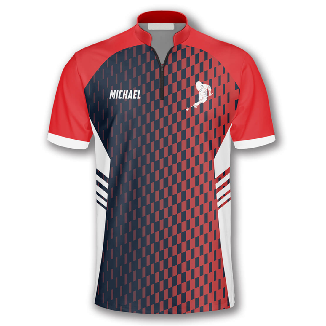 Custom Gradient Red Sports Style Custom Billiard Jerseys for Men, Perfect Gift for Billiard Player, Red Billiard Shirt