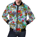 FUNSTUFFPRINT Graffiti Pattern Print Mens 3D Bomber Jacket