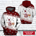 FUNSTUFFPRINT 3D Grandma Mom Snowman Christmas All Over 3D Hoodie and Zip Hoodie