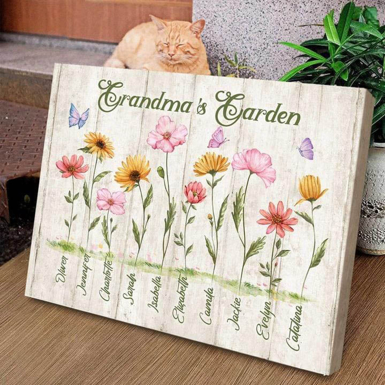 Grandma’s Garden, Family Poster, Flower Lover Poster and Canvas