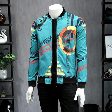 FUNSTUFFPRINT Graph Print Casual Men 3D Bomber Jacket