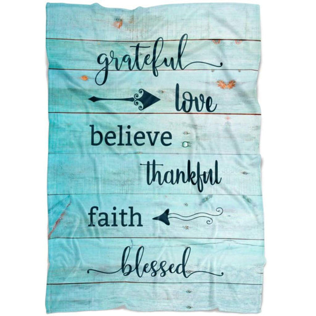 FUNSTUFFPRINT Grateful Love Believe Thankful Faith Blessed Fleece Blanket - Christian Blanket - Bible Verse Blanket