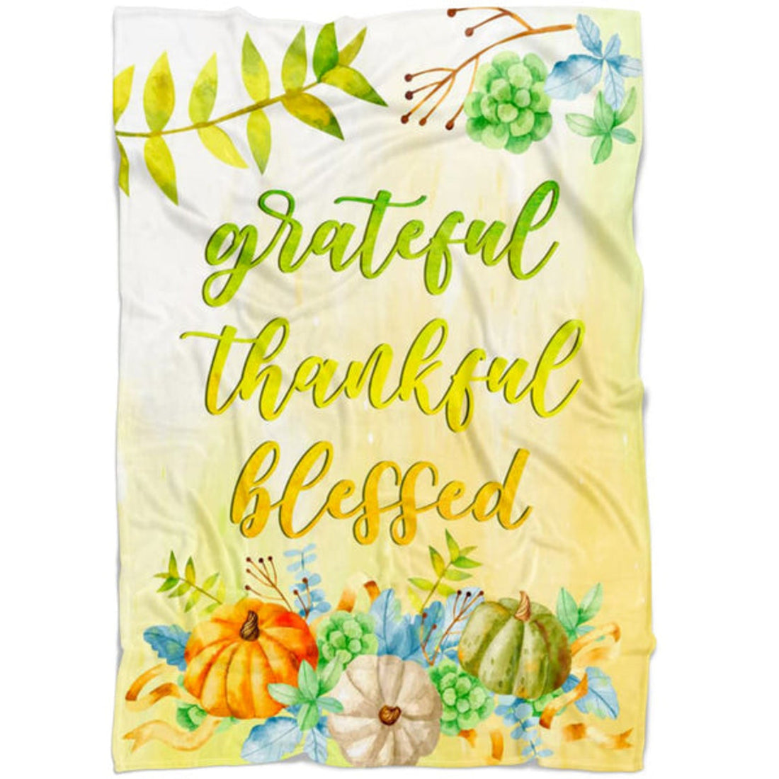 FUNSTUFFPRINT Grateful Thankful Blessed 2 Fleece Blanket - Christian Blanket - Bible Verse Blanket
