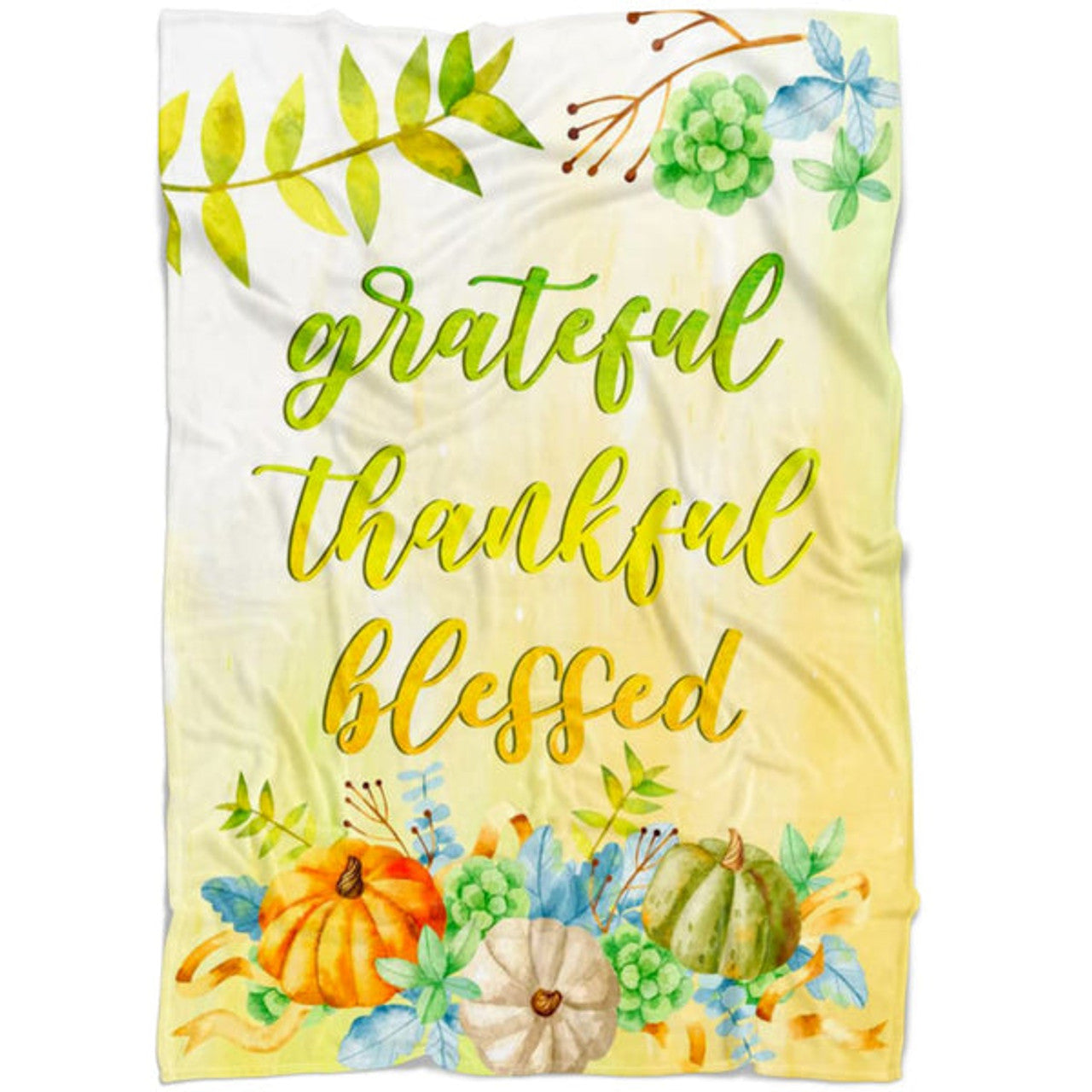 FUNSTUFFPRINT Grateful Thankful Blessed 2 Fleece Blanket - Christian Blanket - Bible Verse Blanket